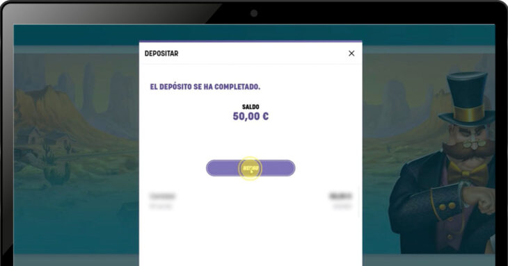 Depósito por transferencia bancaria completado