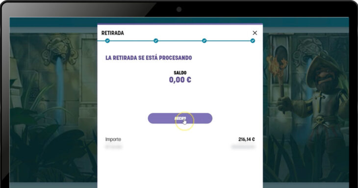 Procesamiento del retiro en curso